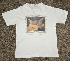 Rosso Fiorentino Cherub Playing a Lute Shirt MD 19” X 25” USA Single Stitch Art