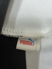 Puma Men’s M Black White Striped Soccer Jersey Short Sleeve