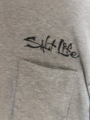 Salt Life Hook Line And Sinker long sleeve Pocket t shirt Medium Gray NWT