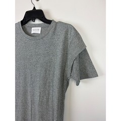 Kollar Shrug Tee Small Gray Streetwear Double Layer Shoulder Longline Curved Hem