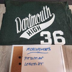 Vintage Champion Dartmouth High Shirt Mens Medium Green 36 Football Ringer 70s