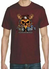 Adult DryBlend® T-Shirt – ( EAGLE SKULL RIDES – BIKER / CHOPPER)