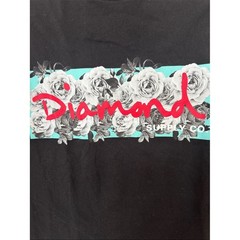 Diamond Supply Co Floral Box Logo Graphic T-Shirt Black 100% Cotton Medium