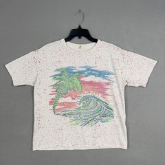 Vintage Body Co Shirt Large Single Stitch Palm Tree Wave Surf Gym Bodybuilding
