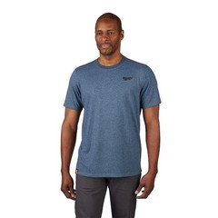 Milwaukee Men’s Medium Blue Cotton/Polyester Short-Sleeve Hybrid Work T-Shirt