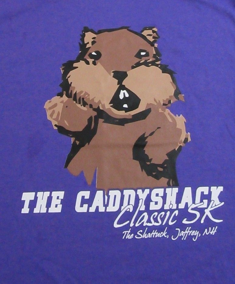 THE CADDYSHACK CLASSIC 5K Trail Race Jaffrey NH Souvenir T Shirt Sz S (NWOT)