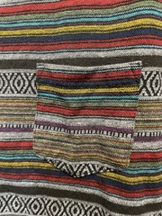Beautiful Giant Hungarian Rag Rug Print Short Sleeve Patch Pocket Shirt Size M