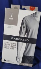 Exofficio Give-n-go Travel V-Neck T-Shirt M Gray Breathable Quick Dry, Wicking