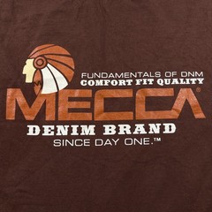Vintage Mecca Denim Shirt Mens XL Brown Graphic Cotton Long Sleeve Streetwear