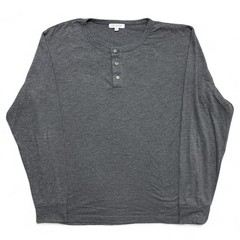 Gustin Henley Shirt Mens Large Gray Long Sleeve Button USA Made Cotton Rayon
