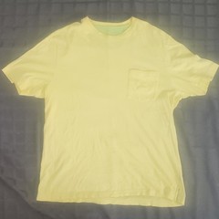 Tommy Bahama Relax Mens L Yellow Solid Pocket Crew Neck Short Sleeve Tee