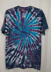 New Tie Dye Mens T-Shirt Purple Blue Adult Medium Multicolor Summer Swirl Spiral