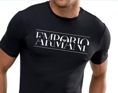 Emporio Armani Nero da Uomo T-Shirt Cotone Elastico, Taglia M L XL