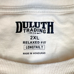 Duluth Trading Longtail T 2XL Relaxed Fit Ivory Angry Beaver Flag Graphic USA