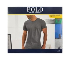 Polo Ralph Lauren Men’s Green-Blue-Gray Classic Fit Crew-Neck 3 Pack T-Shirt