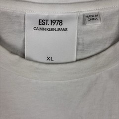 Calvin Klein Jeans Mens White EST. 1978 Graphic Logo Crew Neck T-Shirt XL