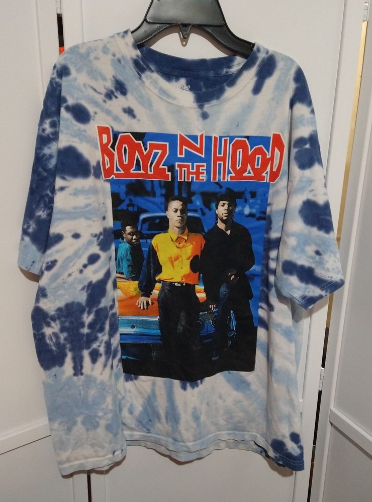 Pre Owned Boyz N The Hood Philco Blue Tie Dye Short Sleeve Top Adult Size 2XL 🟦