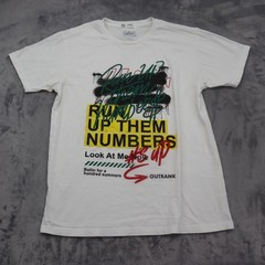 Outrank TShirt Mens Medium White Lightweight Casual Run Up Them Numbers Crewneck
