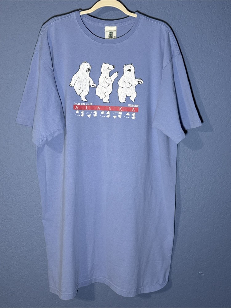 Vintage 90’s OSFA Galligaskins Juneau Alaska Sleepshirt RARE Oversize Polar Bear