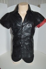 Rare Mens Vintage Tom of Finland Short Sleeved Leather Shirt Size S