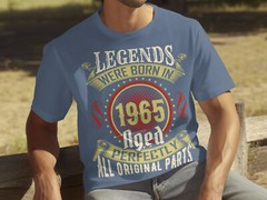 60th Birthday Men’s T-Shirt Born 1965 Legend Celebrate 60 Years old Funny Gift