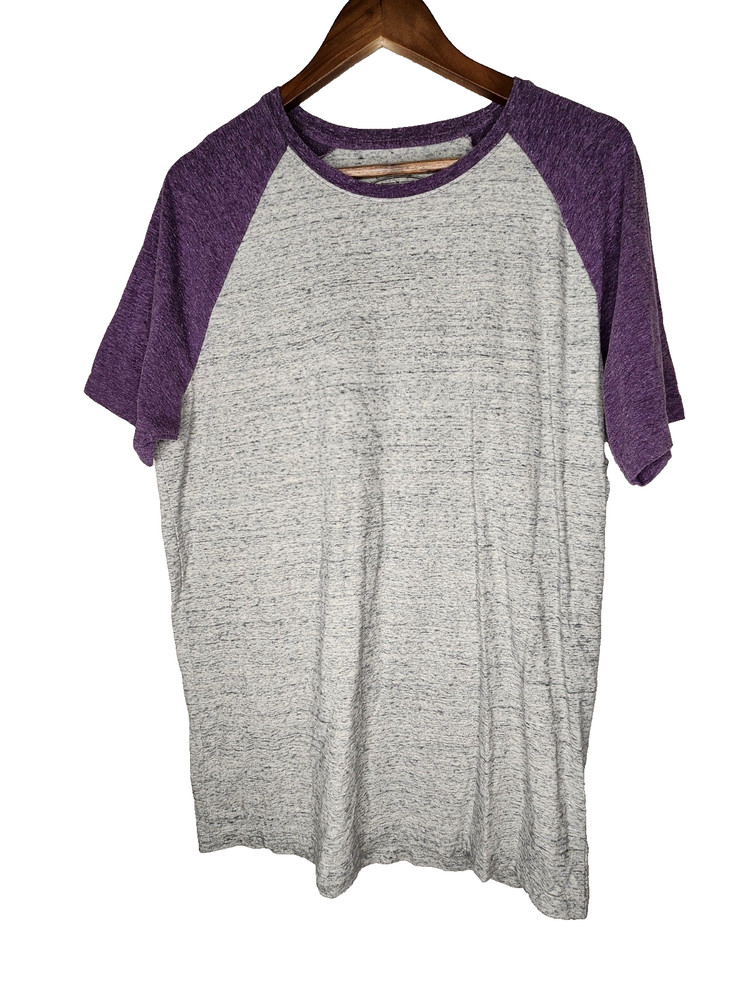 The Foundry Supply Co Baseball Tee in Gray and Purple Size Young Mens LT