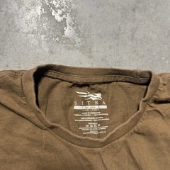 2XL Sitka Gear Shirt Brown Short Sleeve Crewneck Spellout Logo Tactical Hunt XXL