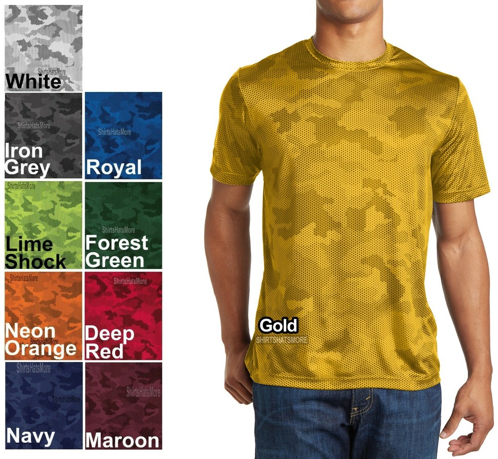 Mens Moisture Wicking Digital Camo Athletic T-Shirt Tagless XS-XL 2X, 3X, 4X NEW