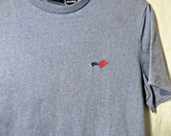 Perry Ellis America Embroidered Flag Logo Blue Crew Business Casual T Shirt