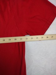 Jerzees Mens Large Red Short Sleeve Crewneck 100% Cotton Solid T-Shirt Basic