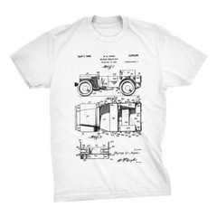 Jeep Patent T-Shirt. Jeep Shirt 100% Soft Cotton Tee on Black, White or Gray