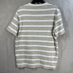 Common People Striped Textured Short Sleeve Shirt Men’s L Cotton Relaxed Fit