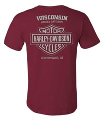 Harley-Davidson Men’s Captain Short Sleeve Chest Pocket Cotton T-Shirt, Maroon