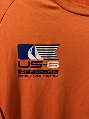 Ralph Lauren RLX Offshore Sailing Team T-Shirt Orange Graphics Sz Small