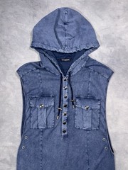 BALMAIN PARIS SS16 by Rousteing Men`s Archive Runway Y2K Hooded Sleveless Shirt