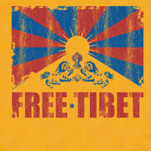 FREE TIBET T-shirt Buddhism flag Dalai Lama china world peace