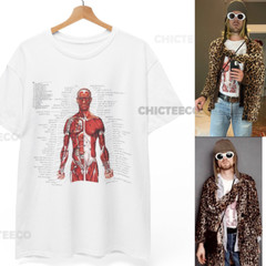 Anatomical Chart T-Shirt Kurt Cobain Nirvana Grunge Rock Iconic Unisex Tee