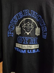 Vintage 90s Powerhouse Gym Bodybuilding Team Shirt Shirt 2 Sided Muscle Rare OS