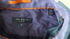 Ted Baker Mens Shirt Navy Micro Daisy Print Short Sleeve Pocket 3