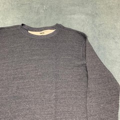 Lee Thermal Shirt Mens Large Charcoal Gray Waffle Knit Regular Fit Side Slit