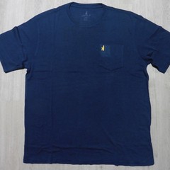 JOHNNIE O Mens L LARGE T SHIRT WAVE RIDER NAVY BLUE YELLOW DALE 2.0 GOLF TEE
