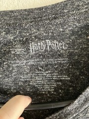 Harry Potter Men’s Gray Hogwarts Graphic Print Crew Neck T-Shirt Short Sleeve L
