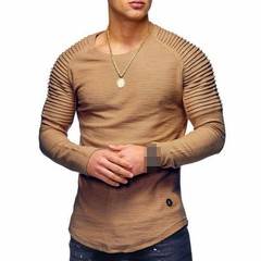 Men’s T-shirt O Neck Slim Fit Casual Muscle Tee Tops Blouse Long Sleeve M-3XL .