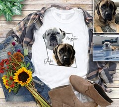 Personalized Pet Portrait Comfort Tee Custom Dog Cat Lover Gift Shirt