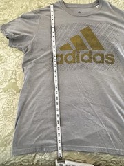 Adidas The Go-To Performance Tee Gray w/Gold Logo Climalite T-Shirt Mens XL 2019
