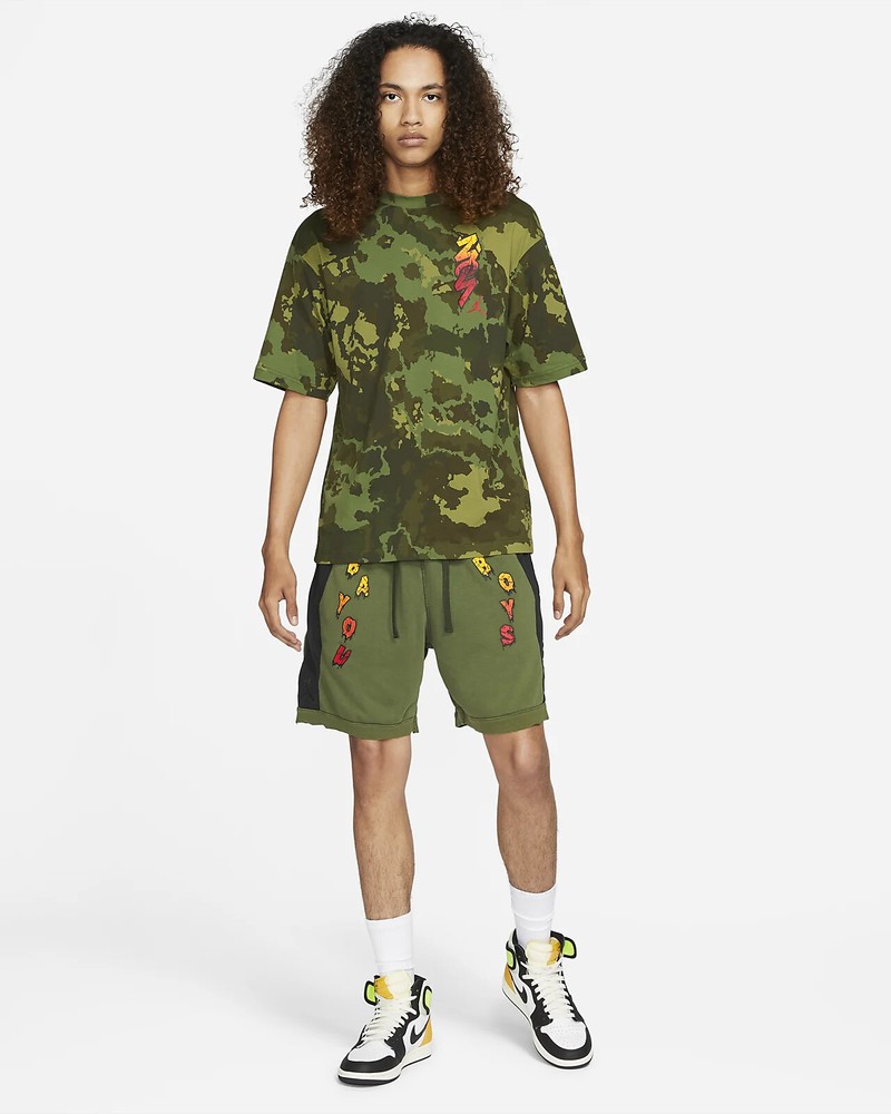 Men’s Nike Zion Short-Sleeve T-Shirt Sz M Camo Print Green Casual Gym New