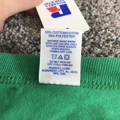 Vintage Russell Athletic Shirt Mens 3XL Green NuBlend Short Sleeve Tee Blank