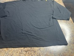 Umen Studio T Shirt Vintage 90s Mock Neck Cotton Mens Large Black 3/4 Sleeve