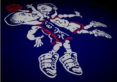New Navy Blue Red White Scottie shirt USA basketball bobble head tee