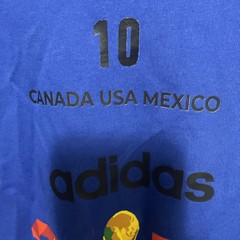Adidas Mens Linear T-Shirt Team Royal Blue Cotton Graphic Logo print 2026 wc 10